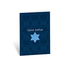 Geometric Star of David - Bar Mitzvah Thank You Cards
