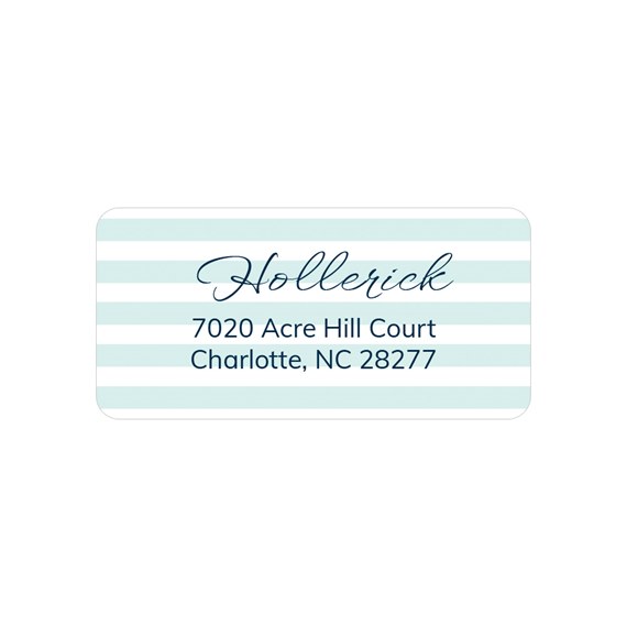 striped address label with customizable text area