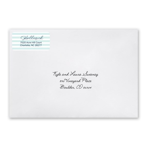 striped address label with customizable text area