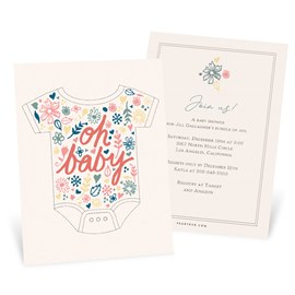 Nature Inspired Onesie - Baby Shower Invitations