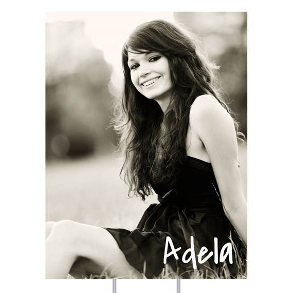 vertical graduation yard sign with photo placeholder and customizable text area