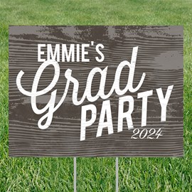 Weathered Wood - Graduation Party Yard Sign