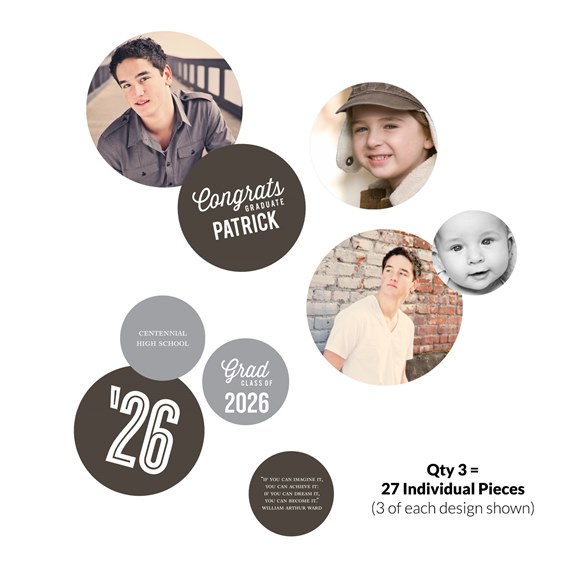 graduation announcement with photo placeholders and text