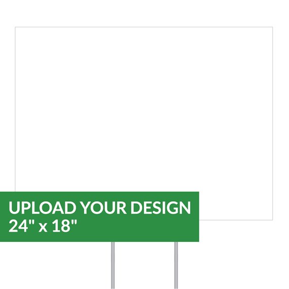 blank yard sign with customizable text area
