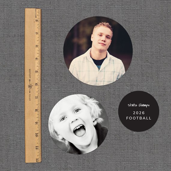 two photo placeholders, text area