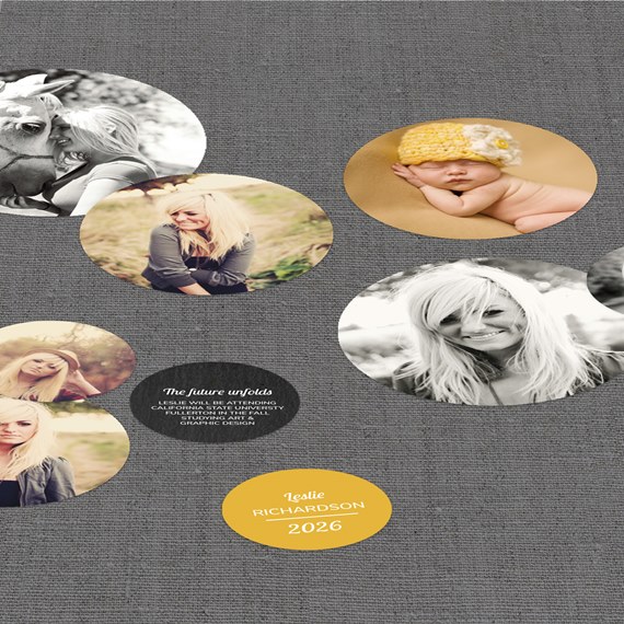 collage of photo placeholders with text area