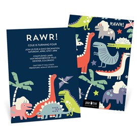 Dinosaur Rawr - Birthday Invitations
