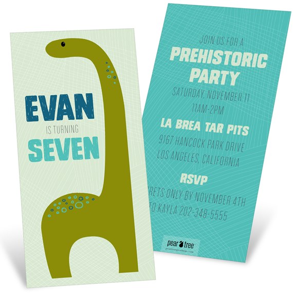 Brontosaurus Love - Birthday Invitations