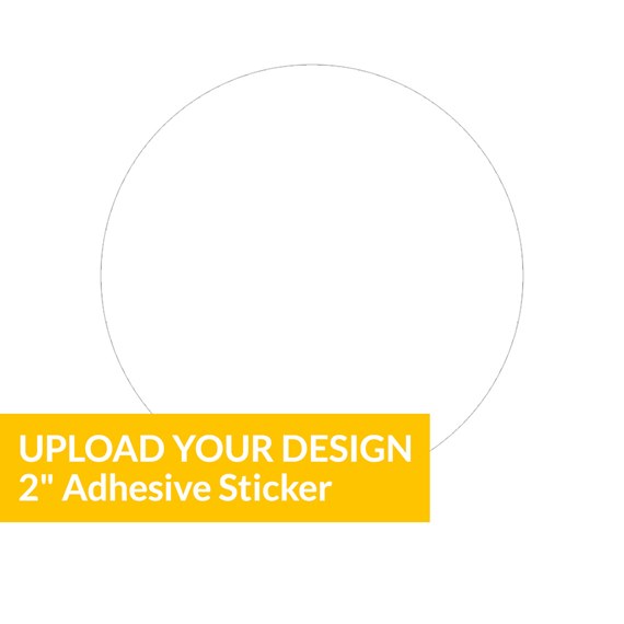 circular adhesive sticker with customizable text area