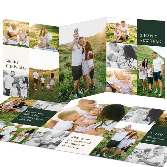 photo placeholder with holiday greeting text