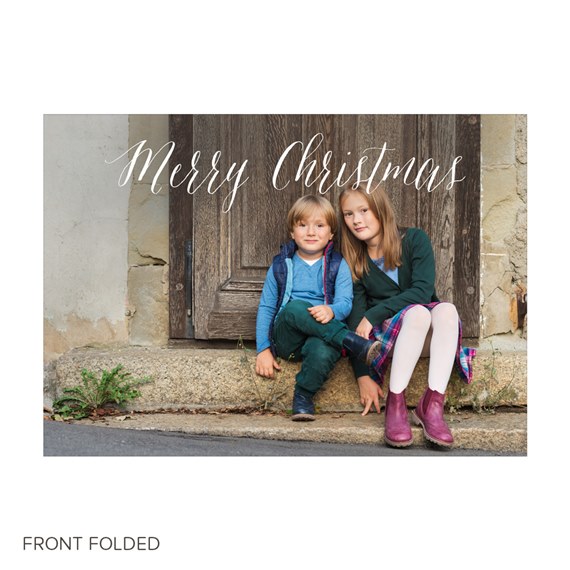 Merry Christmas card with text and photo area