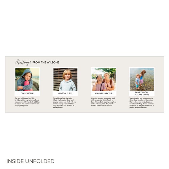 photo placeholders with text descriptions