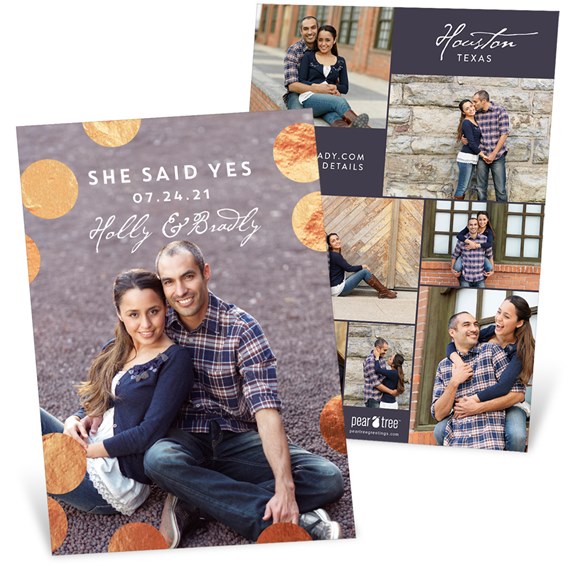 Shiny Foil Dots - Save The Date Cards