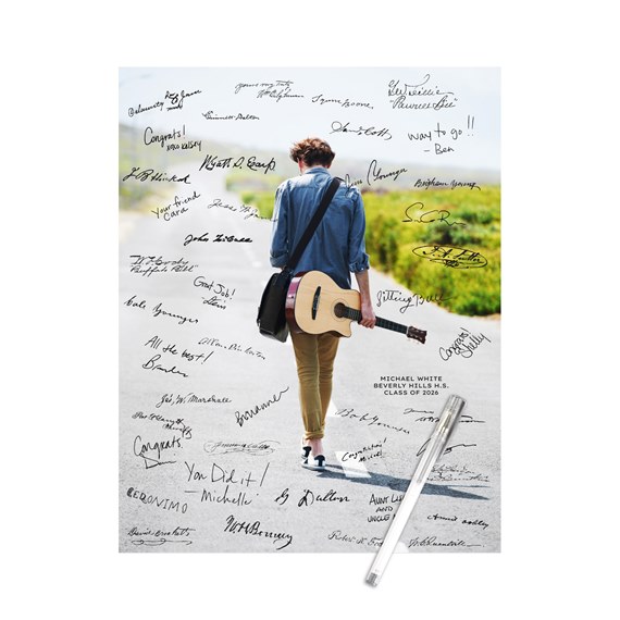 poster with signatures, photo area, customizable text area