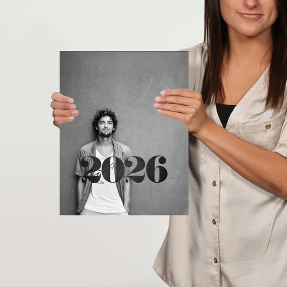 photo area with year 2026 in bold black text