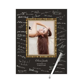 Sequin-Look Frame - Graduation Signature Poster