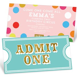Circus Colors - Birthday Invitations