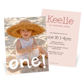 Painted One Vertical - 1st Birthday Invitations