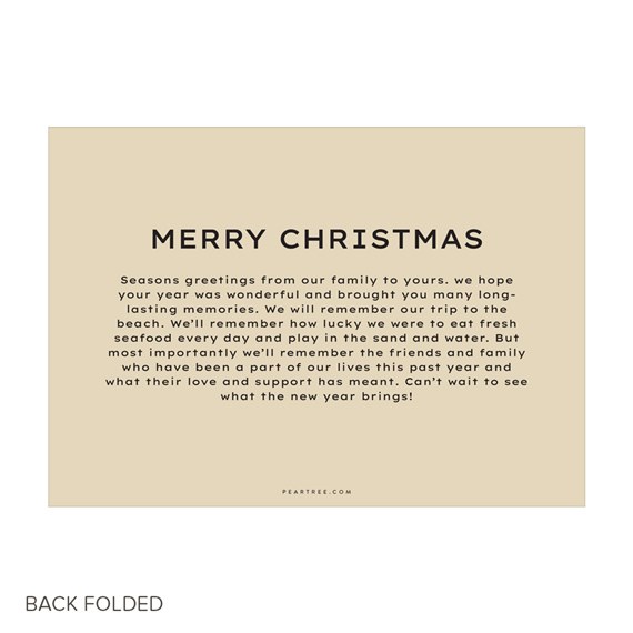 beige Christmas card with text