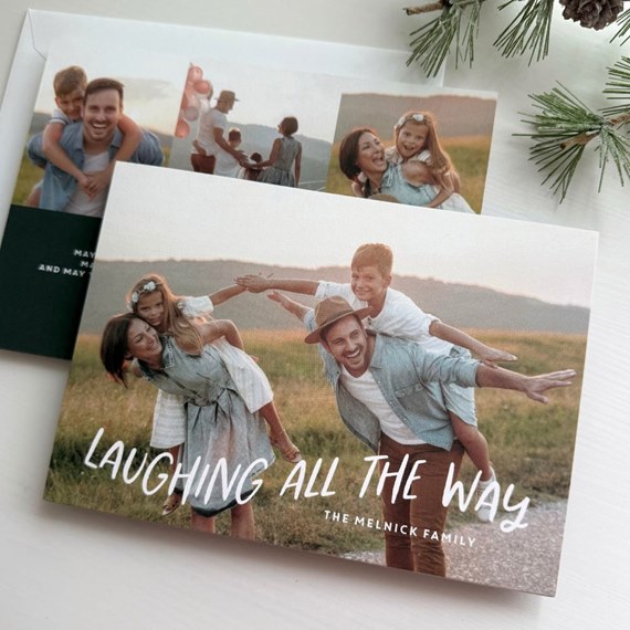Christmas card with photo collage and text