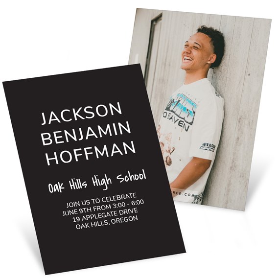 graduation announcement card with photo placeholder
