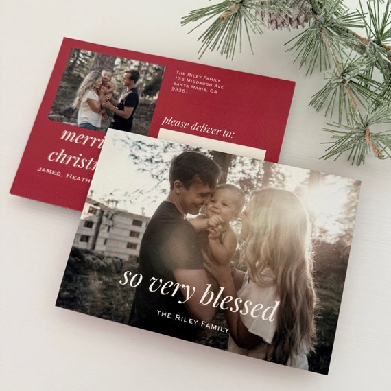 postcard with photo areas and text