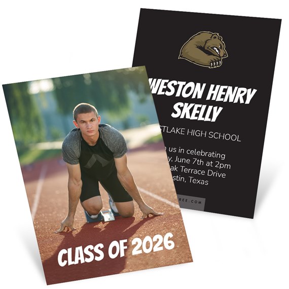 graduation invitations with photo area