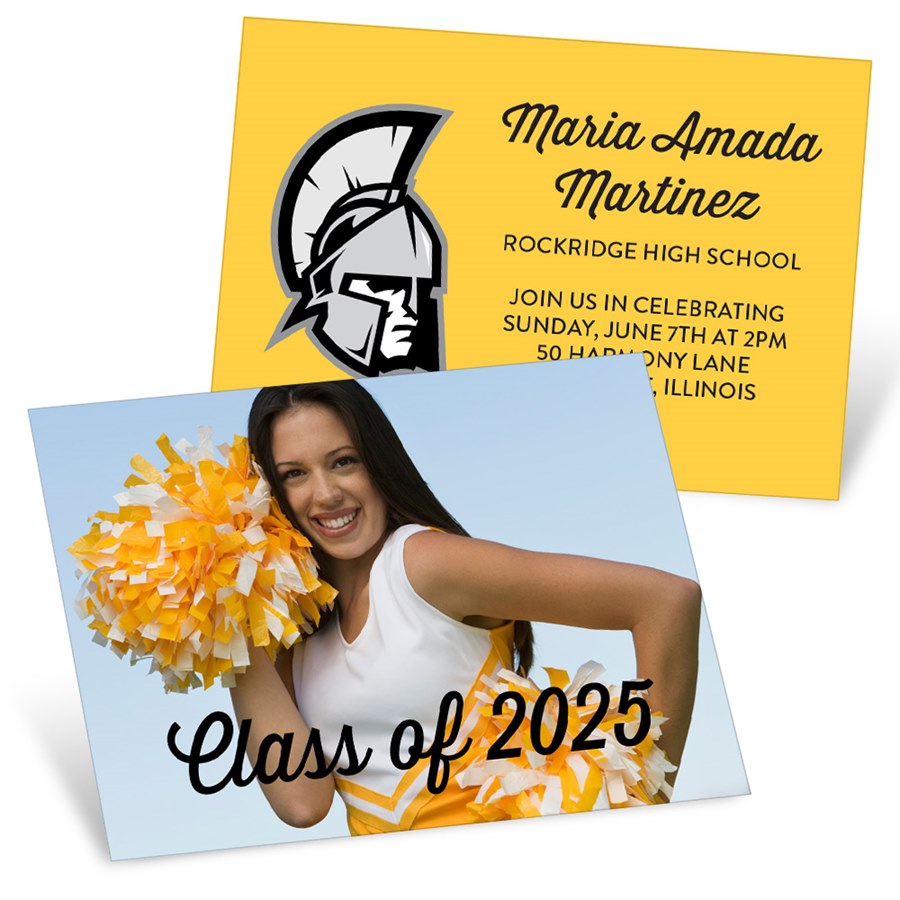 School Logo Mini Graduation Invitations | Pear Tree