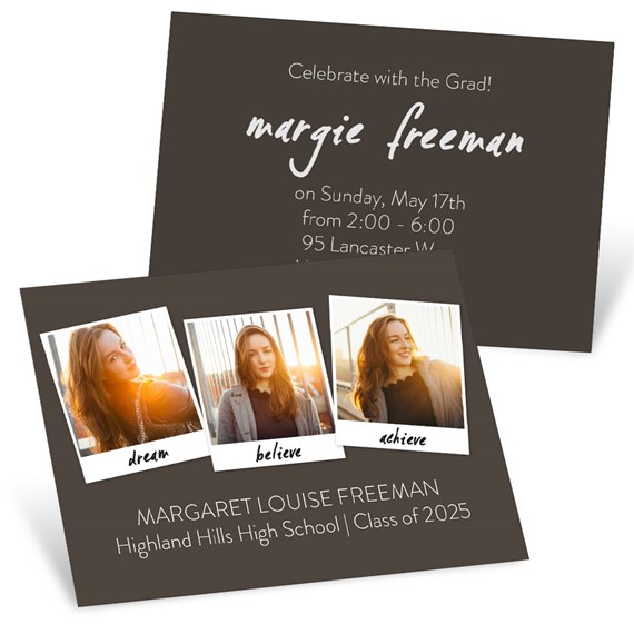 Snapped Style Mini Graduation Invitations | Pear Tree