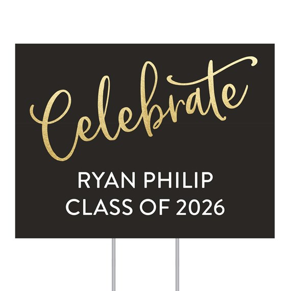 graduation yard sign with customizable text area
