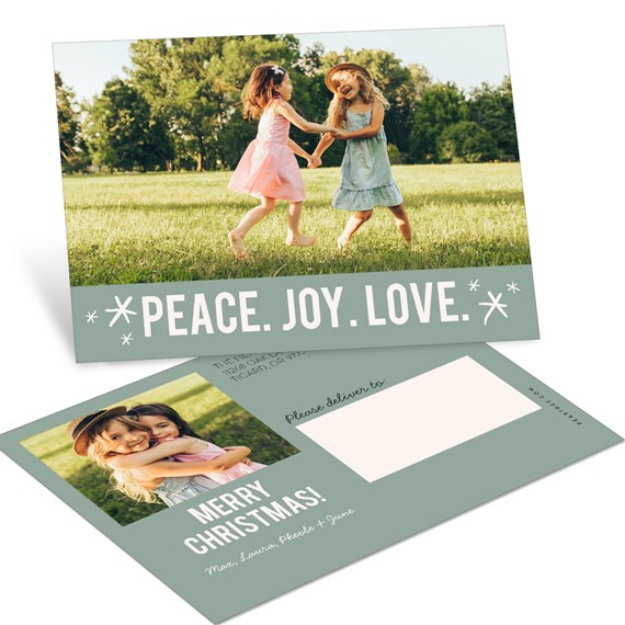 postcard with text and photo area