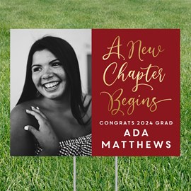 New Chapter - Graduation Party Yard Sign