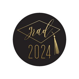 Gold Grad Hat - Graduation Envelope Seals