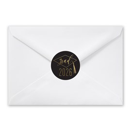 Gold Grad Hat - Graduation Envelope Seals