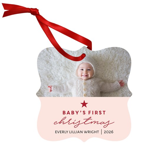 photo placeholder with red ribbon ornament