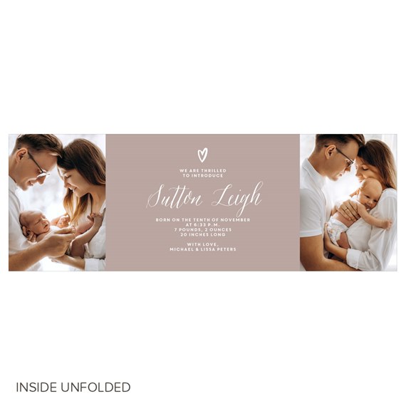 birth announcement with photo placeholder