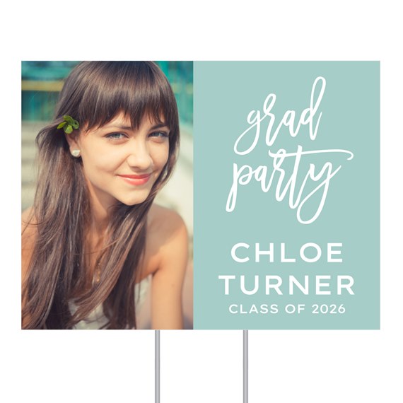 photo placeholder with grad party text