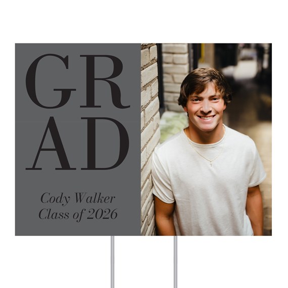 graduation yard sign with photo area