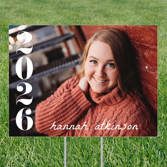 yard sign with photo area and text