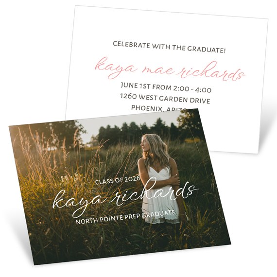 graduation invitation with photo placeholder