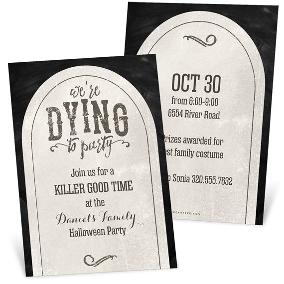 Dying to Party - Halloween Party Invitation
