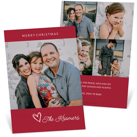 Christmas card with photo placeholders and festive text