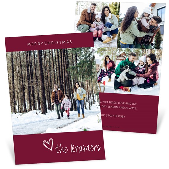 Christmas card with photo area and customizable text