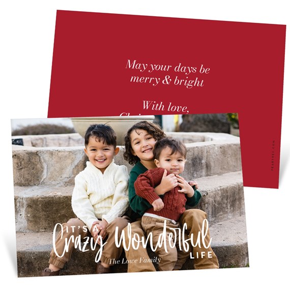 Christmas card with photo placeholder and red background