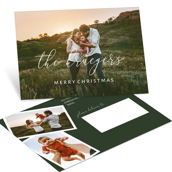 postcard with family photo and customizable text area