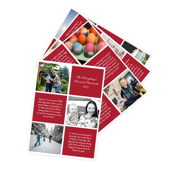 collage Christmas card with photo areas and text