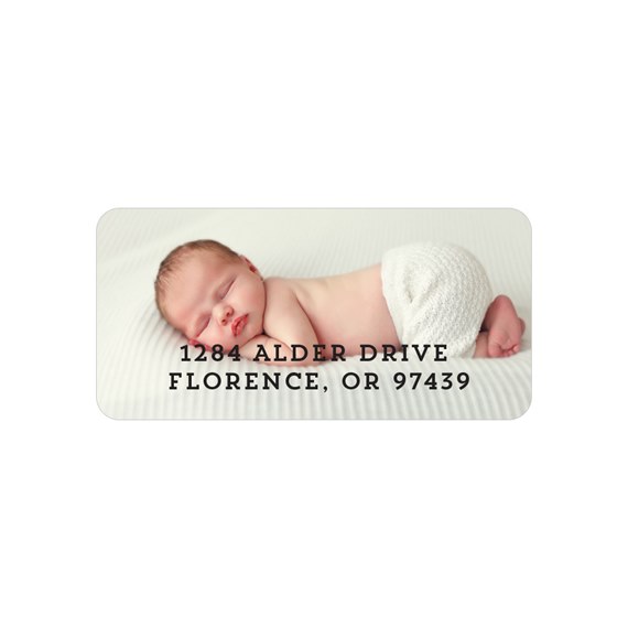 photo placeholder with address label design