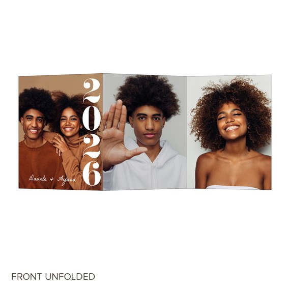 graduation invitation with photo area and large text