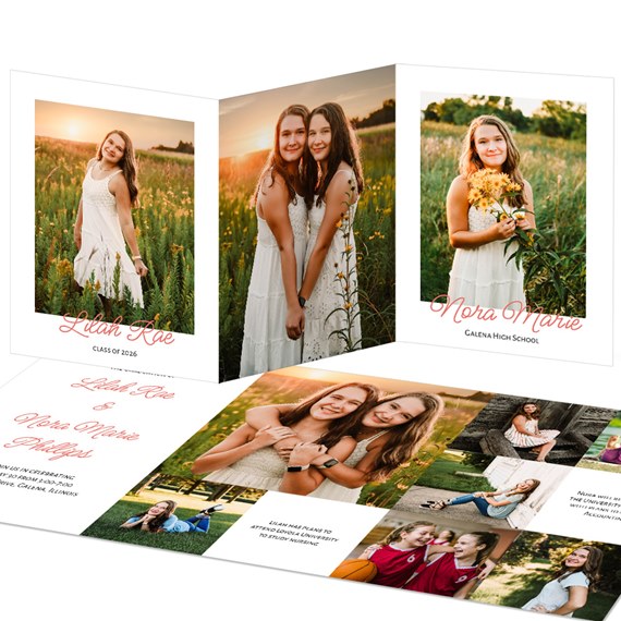 graduation announcement with photo placeholders and text