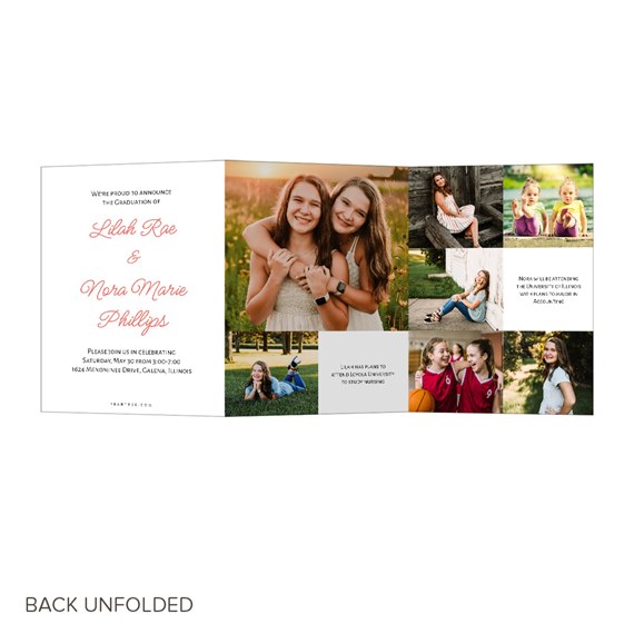 graduation announcement card with photo placeholders